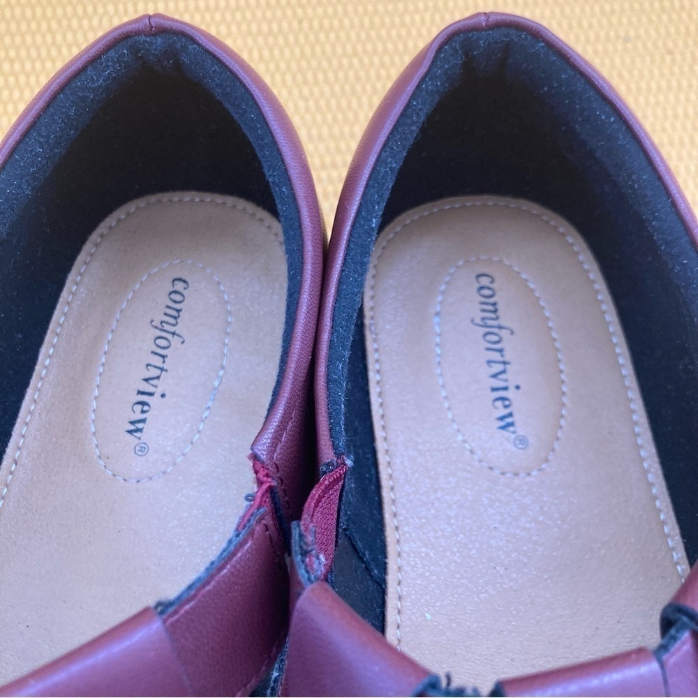 Comfortview Women's Size 10W color Dark Wine The Cailyn Flat Shoes ( WIDE ) - Picture 6 of 9
